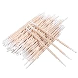 300 tamponi di cotone appuntiti per trucco microblading, tamponi di cotone con punta di precisione, bastoncini per rimuovere lo smalto per unghie, applicatori per microblading, manico in legno