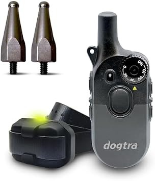 Dogtra 200iQ Remote Training E-Collar with Titanium Contact 1" | 1/2 Mile Range, 100 Levels, Tone & Vibration, Compact, Waterproof, One-Handed Control, Ideal for Long-Haired Dogs