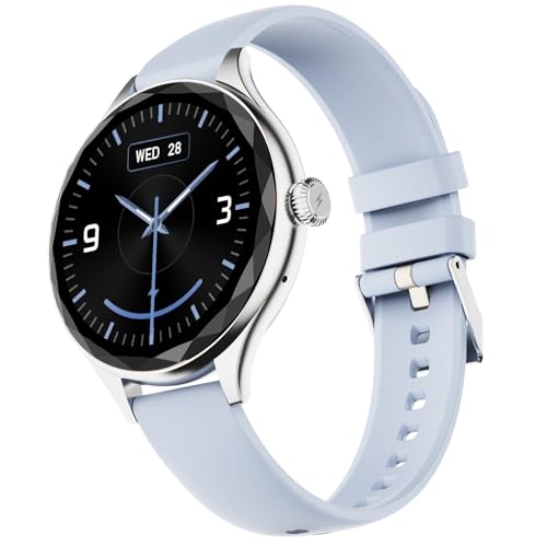 Image of Fire-Boltt Phoenix Aura Women Smart Watch with 1.26 inch Diamond-Cut HD Display, Rotating Crown, Wireless Charging, Bluetooth Calling, Voice Assistant, 120+ Sports Modes - Air Blue
