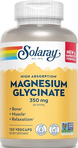 SOLARAY Enhanced Absorption Magnesium Glycinate 350 mg, 120 VegCaps