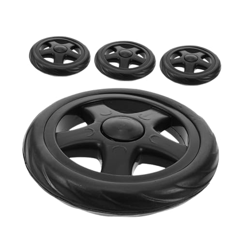 NUOLUX 4個 ショッピングカート用車輪 耐久性プラスチック製 簡単取付け 段対応 折りたたみ式買い物カート 手押し車用交換ホイール