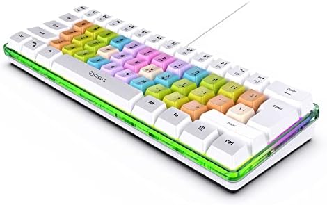 DGG 60% Wired Gaming Keyboard,Colorful Rainbow Key Cap,RGB Ergonomic Waterproof Small Mechanical Feeling Keyboard, for PC Mac PS4 Xbox Gamer, Typist, Travel