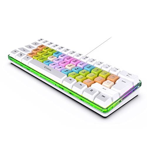 Dgg 60% Wired Gaming Keyboard,Colorful Rainbow Key Cap,Rgb Ergonomic Waterproof Small Mechanical Feeling Keyboard, For Pc Mac Ps4 Xbox Gamer, Typist, Travel #TOP25