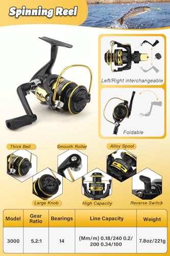 Kit de caña de pescar telescópica fácil de transportar con accesorios de pesca 3