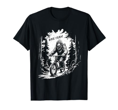 Bigfoot Riding Bicycle - Funny Bigfoot Sasquatch Bike Lover T-Shirt