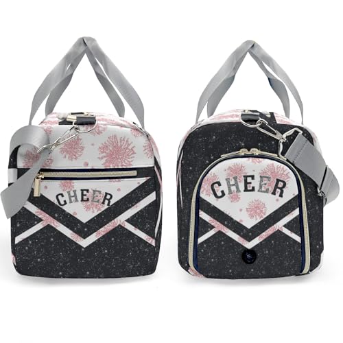 Cheer Pink Travel Duffel Bags Custom Oversized Weekender Overnight Luggage Tote Bag with Name for Man and Women3
