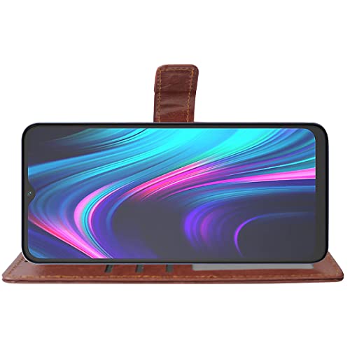 Image of Amazon Brand - Solimo Flip Leather Mobile Cover (Soft, Flexible & Kickstand Back case) Compatible for Micromax in 1b (Brown)