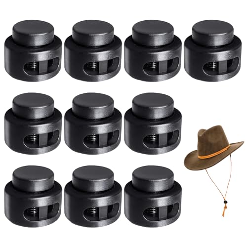 CUIDAKJ Paquete de 10 Cierre de Cordón de Mordaza,Cordones de Liberación Rápida,Corredera de Cordon, Deslizador,Tope para Chaqueta,Cierre Goma,Cierre de Goma para Cierres de 5.4 mm