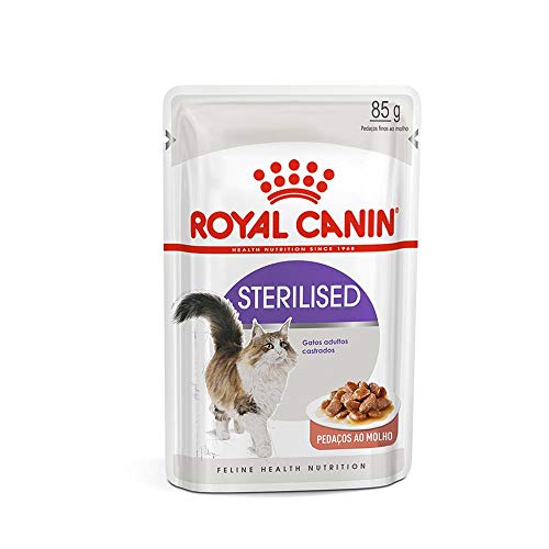 ROYAL CANIN Ração Úmida Sachê Sterilised - Gatos Adultos castrados, Pedaços Ao Molho, 85g
