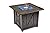 Endless Summer 30 Inch Square 30,000 BTU Liquid Propane Gas Outdoor Fire Pit Table w/Push Button Ignition, Blue Fire Glass, & Steel Fire Bowl, Bronze