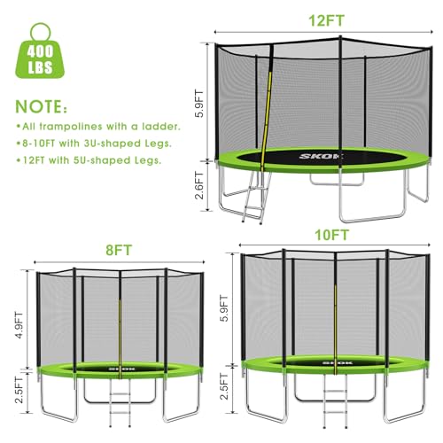 Image of SKOK Trampoline for Kids,400LBS Outdoor Trampoline with Net-ASTM Approved Trampoline for Children and Adults