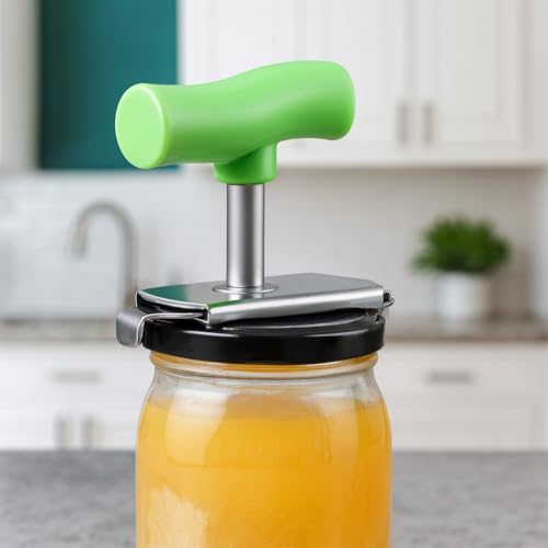 Vios Store Kavanoz Kapağı Açıcı – Ayarlanabilir Metal Kavanoz Açacağı, Ergonomik Silikon Saplı, Güç Gerektirmeyen Kaymaz Kapak Açıcı, Mutfak Yardımcı Gereci