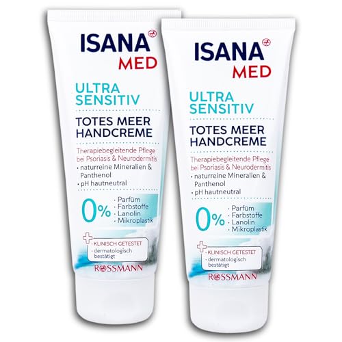 ISANA MED - Crema de manos (2 unidades, 100 ml), diseño del Mar Muerto