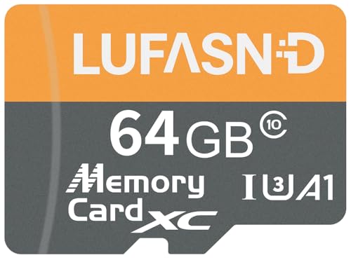 Image of 64GB Micro SD Card with Adapter, High Speed U3 C10 V30 SDXC Memory Card Up to 100MB /s, 4K Video Recording for GoPro, Smartphone, Camera, Tablet, Dash Cam