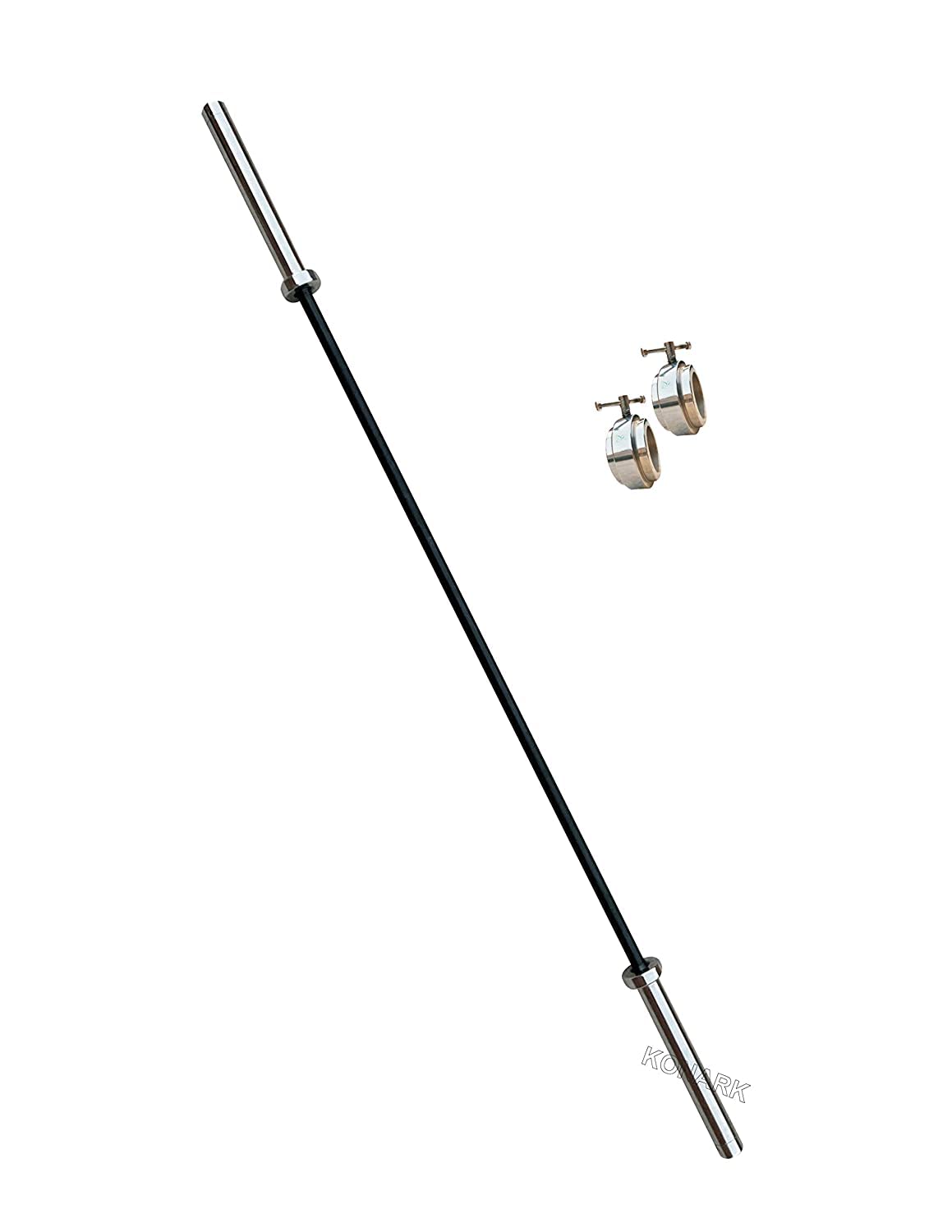 KFX Fitness 6 Feet Straight Olympic Barbell Black and Chrome Rod Heavy Weight Lifting Training for Gym Fitness Workout (30 mm Internal Dia & 50mm Outer Dia) with Heavy Steel Side Locks (B0B9L8Y36V) Amazon Price History, Amazon Price Tracker