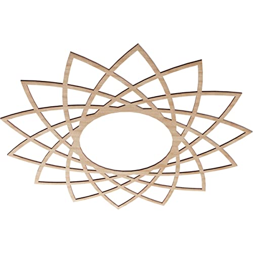 Image of Ekena Millwork 38 inchOD x 14 5 /8 inchID x 3 /8 inchT Eleanor Wood Fretwork Pierced Ceiling Medallion, Alder