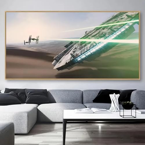 Art mural d'avion sur toile moderne XINBAO sans cadre pour salon 75x150cm