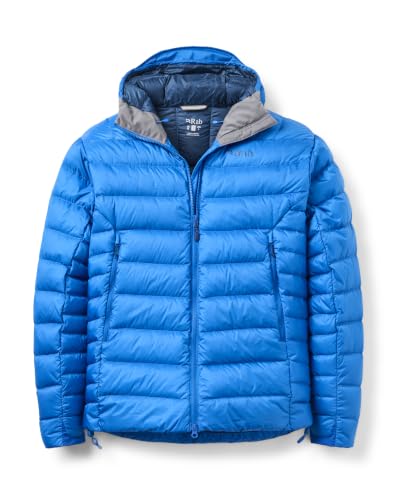 Rab Men's Electron Pro 800-Fill Down Hooded Jacket for Climbing & Mountaineering - Maya Blue - Large
