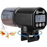 Automatic Fish Feeder Food Dispenser :Moisture-Proof Electric Auto Fish Feeder for Aquarium Fish Food Timer Dispenser for Vacation Holiday,200ML, Black