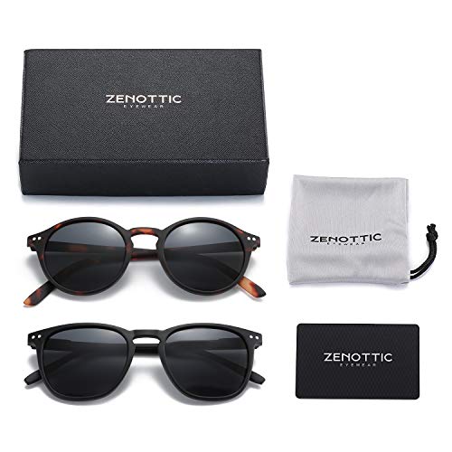 Zenottic Polarized Sunglasses For Women Men: Retro Shades Round | Square Frame Uv Protection 2 Pack #TOP6