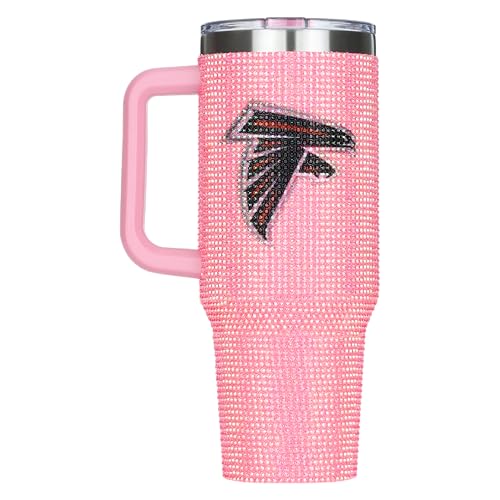 Image of The Memory Company Officially Licensed 40oz Pink Bling Game Day Tumbler, Atlanta Falcons
