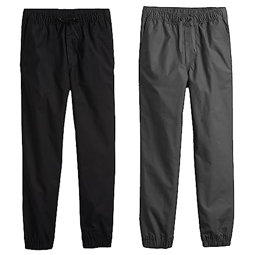 2-Pack Boy's Slim Fitting Cotton Stretch Classic Twill Joggers