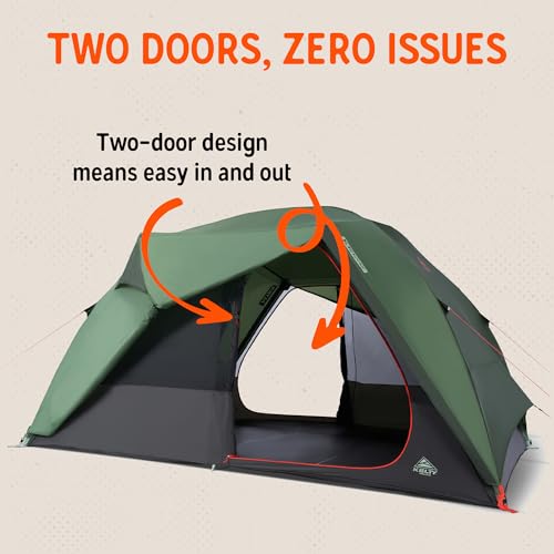 Image of Kelty Wireless Freestanding Camping Tent, 2 4 or 6 Person Size, Huge Interior and Peak Height, Intuitive + Easy to Pitch, Color Coded Setup