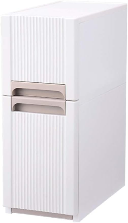 隙間収納キャビネット ベッドルーム、バスルームトールキャビネットトールボーイ食器棚ストレージユニット棚、白のために引き出し収納キャビ