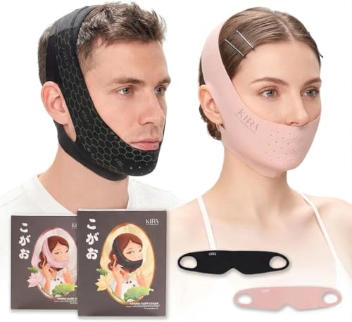 Premium Chin Strap for Sleeping & Anti Snoring CPAP Chin Strap to Keep Mouth Closed Jawline Shaper & Double Chin Reducer Tape-Free Alternative to Mouth Tape for Sleeping (Adjustable Breathable)