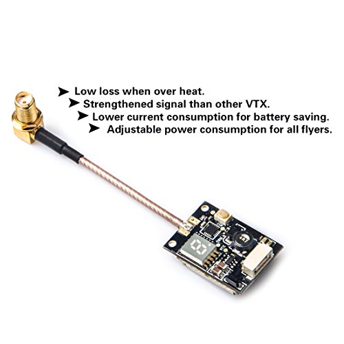Wolfwhoop T86P 0/25mW/200mW/600mW Switchable 40CH FPV Transmitter with Pigtail for Professional Drone Racing with Race Band - Thumbnail 3