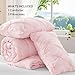 BEDELITE Baby Pink Queen Comforter Set - 3 Pieces Boho Pintuck Bedding Comforter Sets, Lightweight Soft & Warm Bed Comforter Queen with 2 Pillowcases for All Season