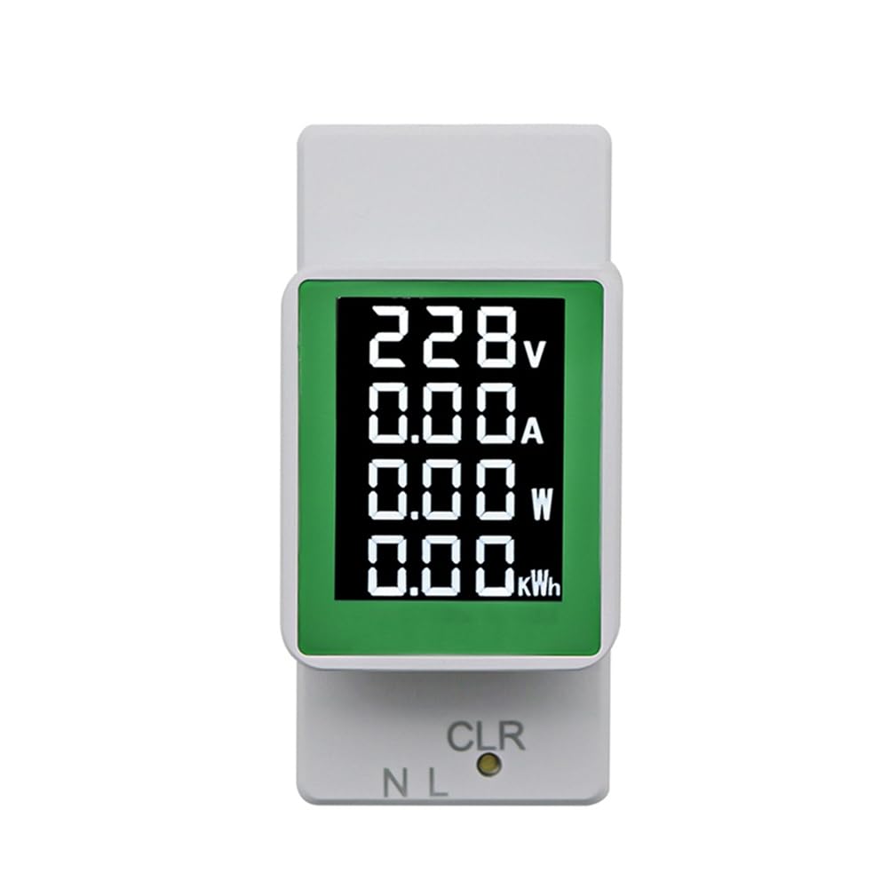 Ranjover As Shown 4In1 Din Rail Ac Monitor Ac50-300V 100A Voltage Current Watt Kwh Power Digital Meter Voltmeter Ammeter Wattmeter Easy To Use