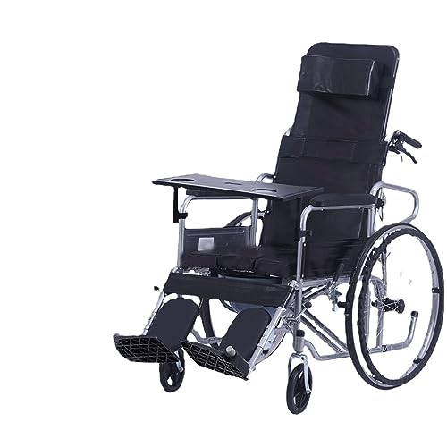 車椅子ポータブル折りたたみ高齢者専用カート高齢者トイレ付き携帯トイレ車椅子 (【油圧】快適で耐摩耗性のオックスフォード布+軽量アルミホイール+ギフト)