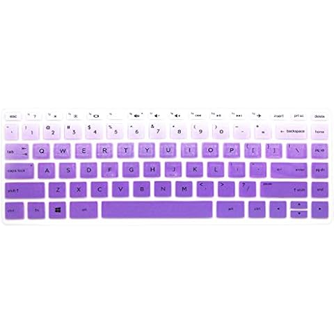 Silicone Keyboard Cover Soft Skin Compatible for HP Pavilion X360 14M-BA Series 14M-BA011DX 14M-BA013DX 14M-BA015DX 14M-BA114DX, HP 14M-BW Series 14-BW006NR 14-BW010NR 14-BW065NR (Purple Ombre) Cover