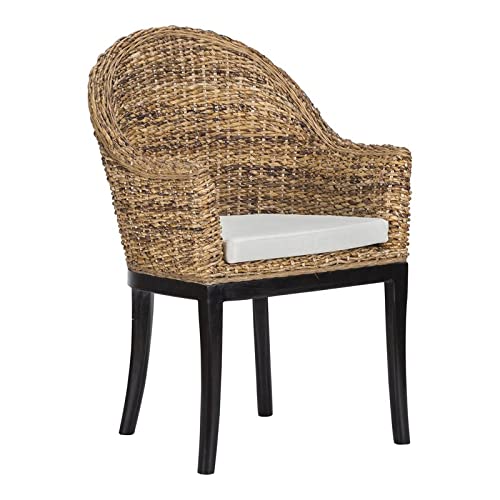 Kosas Home Owen 19" Transitional Rattan Abaca and Mahogany Side Chair in Brown