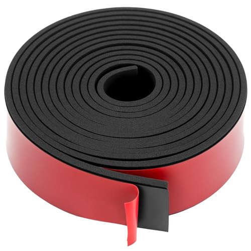 QWORK® Gummistreifen Selbstklebend, 25mm x 2mm x 2m Neopren-Dichtungsstreifen, für DIY-Projekte, Dichtungen, Abdichtungen, Bastelarbeiten