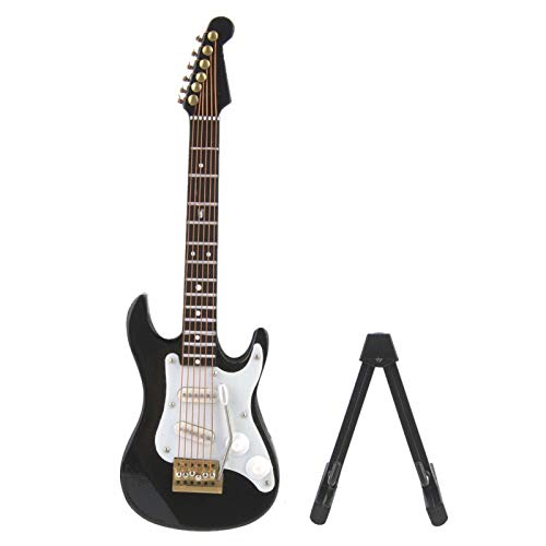 Guitare électrique miniature 5,5 in – En bois – Mini guitare – Modèle d’affichage – Décoration de maison de poupée – Noir - Les Beatles, Paul McCartney, John Lennon, RIngo Starr, George Harrison Guitare électrique miniature 5,5 in - En bois - Mini guitare - Modèle d'affichage - Décoration de maison de poupée - Noir