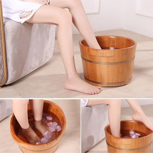 Cubeta de baño para pies de madera roble 42x28x25 cm miniatura 5
