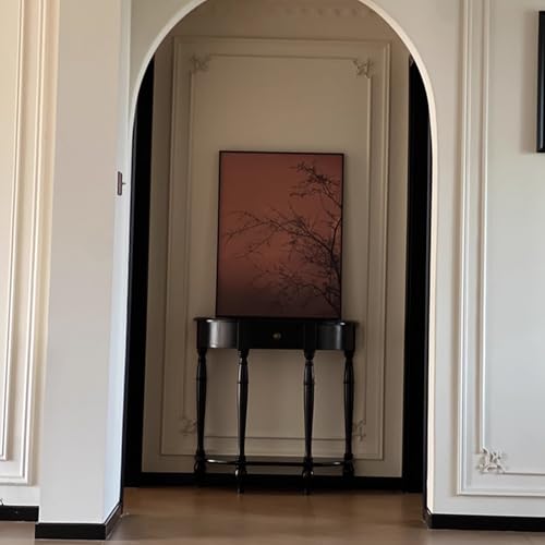Consola de madera maciza con cajón y estante de 80 cm para entrada estrecha 3