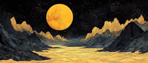 Diamond painting lune 5D DIY anti-stress pour décoration maison 30x60