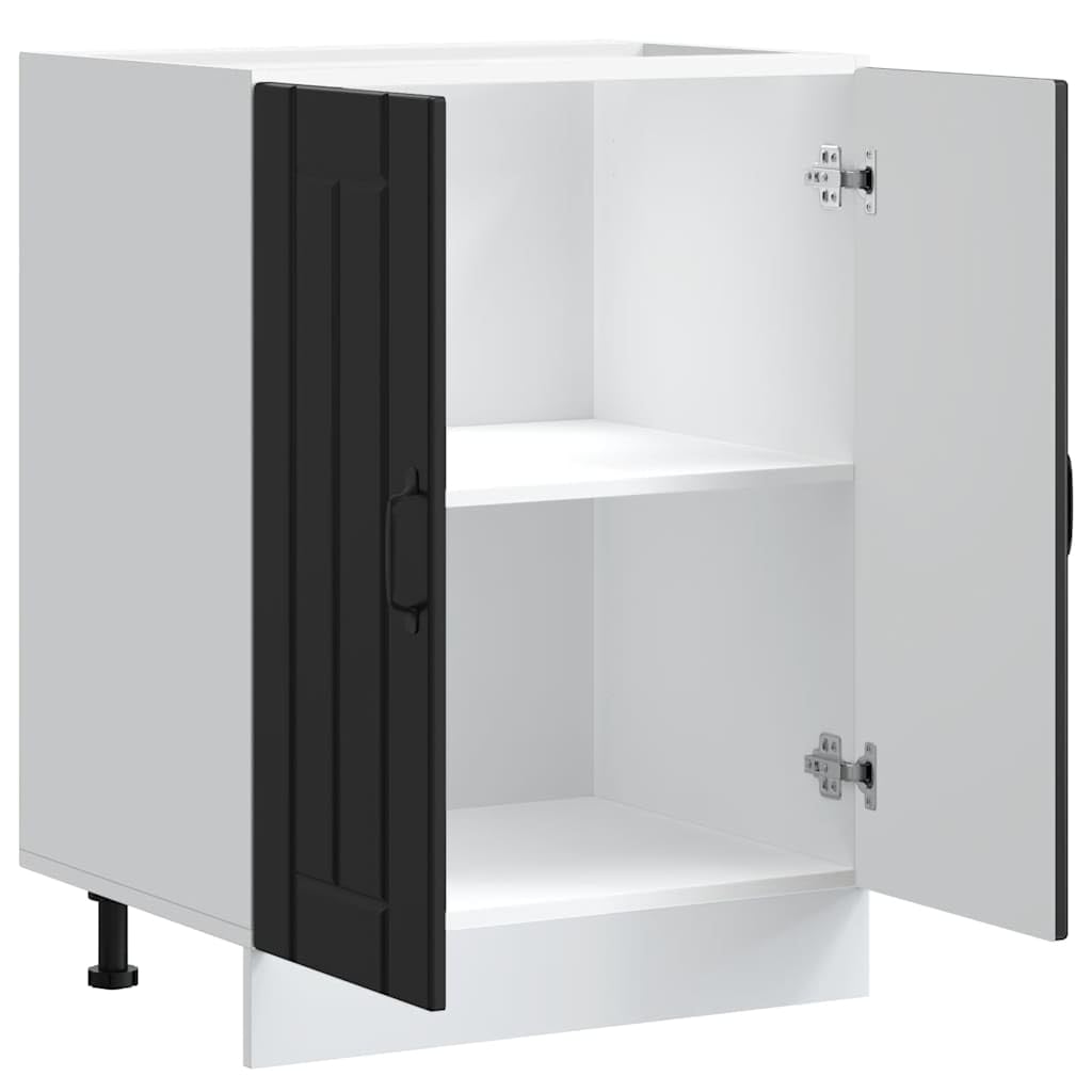 vidaXL Mobile Base Lavello Lucca Nero in Legno Multistrato, Mobile Base Cucina, lavello Cucina Mobile Base, lavello Base, Mobile Base lavello Cucina
