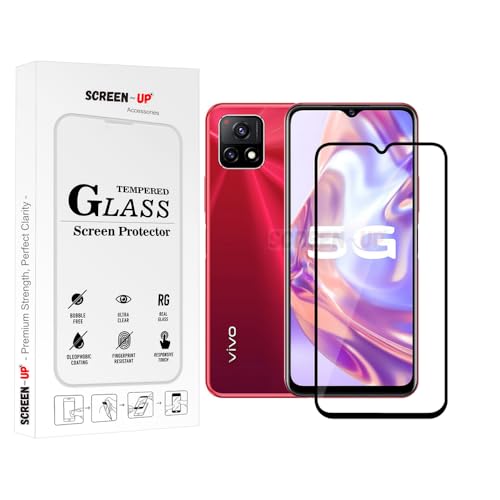 Image of ScreenUp Tempered Glass For vivo Y31s - Ultra Clear, 9H Scratch Resistant, Full Coverage, Easy Install Screen Protector