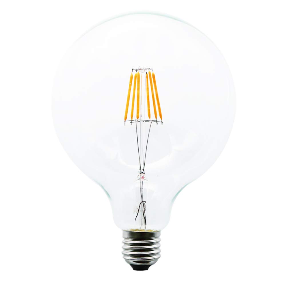 6W Bombillas de Filamento LED E27,G125 Edison LED Retro filamento bombilla 2200K Blanco cálido Luz (8 pack)
