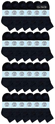24 Pairs Of Yacht & Smith Wholesale Bulk Kids Mid Ankle Socks, Cotton Sport Athletic Ankle Socks Size 4-6