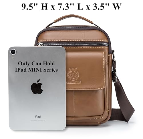 Image of Small Leather Messenger Bag for Men, Man Bag Crossbody, Men's Shoulder Bags Leather Man Purse Handbag
