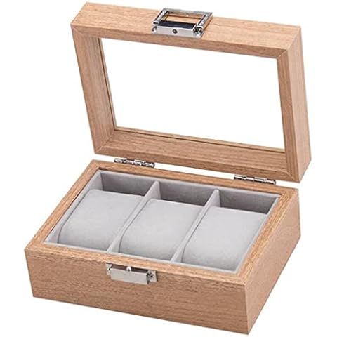 WYPDE Wooden Watch Box Organizer Storage for Clock Watches Display Case Holder Storage Jewelry Boxes (Color : A, Size : 16.5 x 11.8 x 7.5cm) Cover