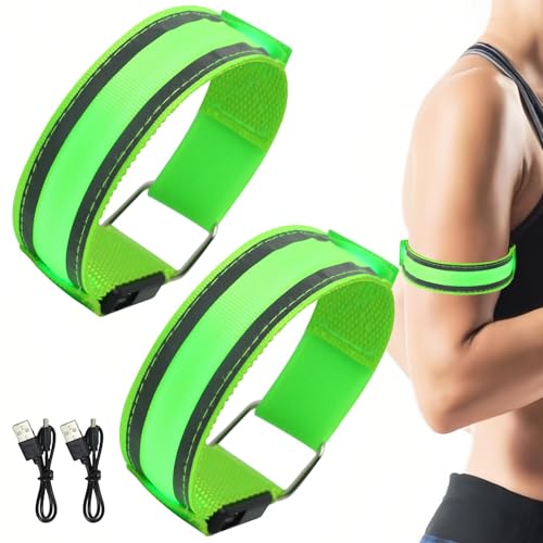 LOMSUXA 8 pezzi Bracciale Riflettente, Catarifrangente Bici, Fasce da (D9o