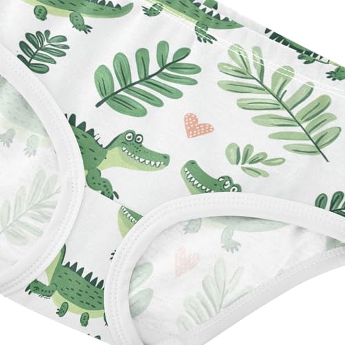 Wusikd Green Crocodiles Girls' Underwear Cotton Leaves Girls Briefs Soft Toddler Underwear 2T4