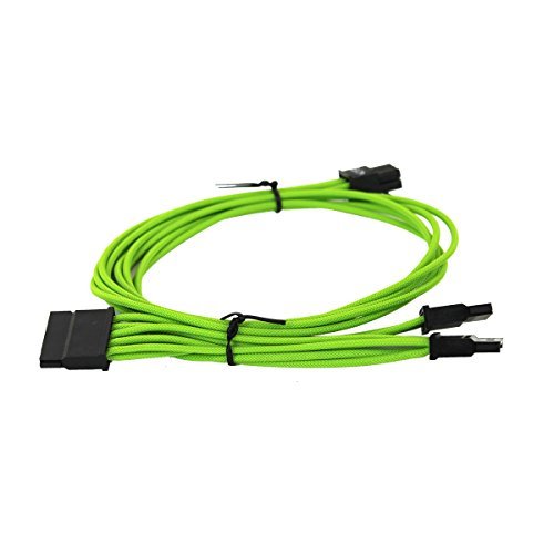 EVGA Green 550-650 G2/P2/T2 Power Supply Cable Set, Individually Sleeved (100-G2-06GG-B9)