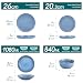 Steingut Geschirrset 6 Personen, vancasso ANYA Blau Teller Set Modern 24 teilig,Tafelservice mit Speiseteller, Suppenteller, Desserttellern, Schüsseln, Geschirr Set Spülmaschinen und Mikrowellenfest
